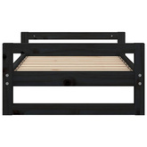 vidaXL Legowisko dla psa, czarne, 75,5x55,5x28 cm, lite drewno sosnowe