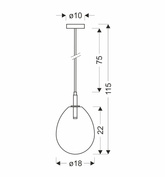 Lampa wisząca szklana LUKKA ze srebrnym kloszem – elegancka lampa do jadalni i salonu LED