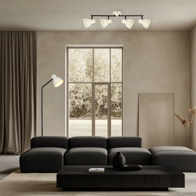 Lampa sufitowa ścienna biało-czarna 4x40W regulowana Zumba Candellux 94-72153
