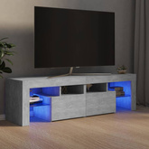vidaXL Szafka pod TV z oświetleniem LED, szarość betonu 140x36,5x40 cm