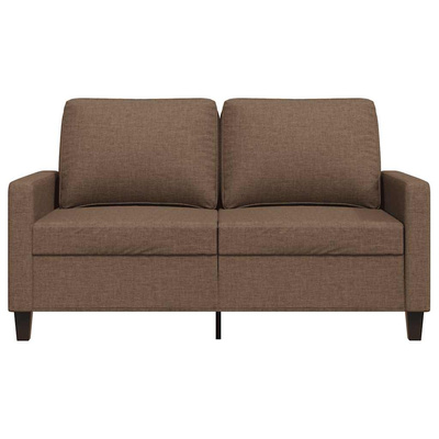 Sofa 2-osobowa, brązowa, 120 cm, tapicerowana tkaniną