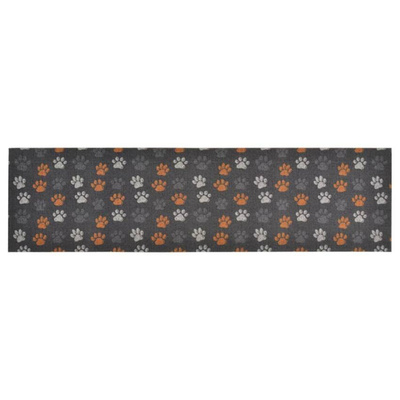 vidaXL Dywanik kuchenny, wzór w odciski łapki, 45x150 cm, aksamitny