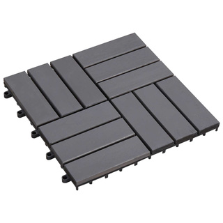 Płytka Tarasowa 20 pcs Szary 30 x 30 cm Drewno Akacjowe
