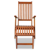 vidaXL Leżak tarasowy z podnóżkiem, lite drewno akacjowe