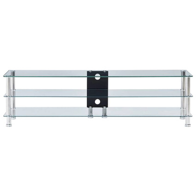 vidaXL Szafka pod TV, przezroczysta, 150x40x40 cm, hartowane szkło
