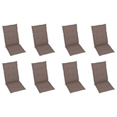 vidaXL Składane krzesła ogrodowe z poduszkami, 8 szt., drewno akacjowe wariant 40