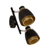 Aleksandria lampa sufitowa listwa 2x40w klosz czarny+złoty