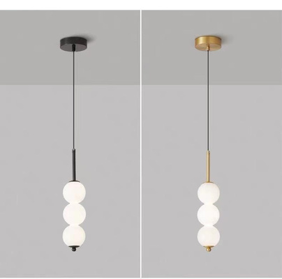 Nowoczesna minimalistyczna sferyczna lampa wisząca TRIO Czarna