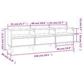 vidaXL Szafka pod TV, biała, 150x30x44,5 cm, materiał drewnopochodny wariant 9