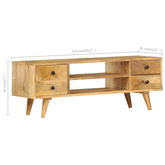 vidaXL Szafka pod TV, 110 x 35 x 40 cm, lite drewno mango