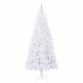 Sztuczna choinka z 300 diodami LED Biały 240 cm PVC i stal