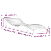 vidaXL Leżak, 205x60x31,5 cm, lite drewno sosnowe