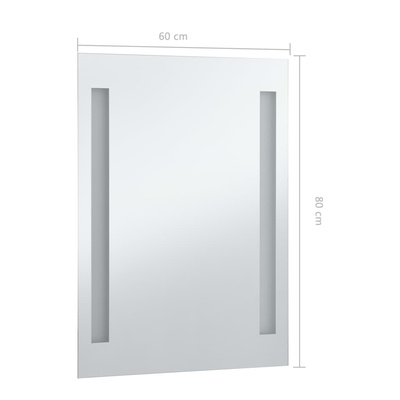 vidaXL Ścienne lustro łazienkowe z LED, 60 x 80 cm