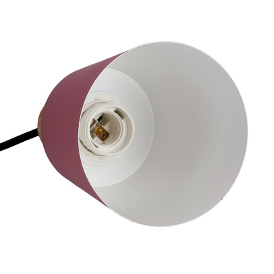 Lampa wisząca różowa metalowa + drewno Faro Ledea 50101259