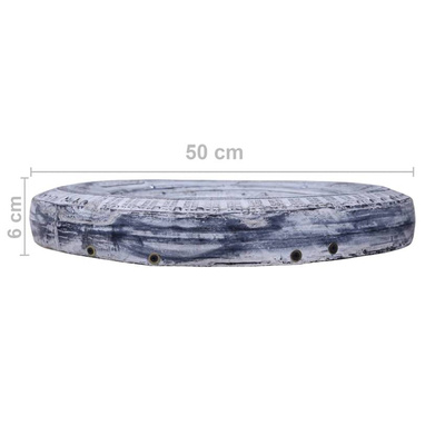 vidaXL Lustro, białe, 50 cm, gumowa opona z odzysku