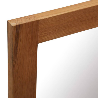 vidaXL Lustro, 60x90 cm, lite drewno dębowe