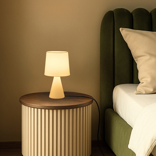 SATTI lampka stołowa beżowa ceramiczna z abażurem E14 1x40W klasyczna elegancka dekoracyjna do salonu sypialni biura