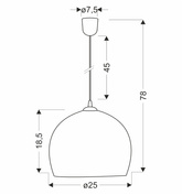 Lampa wisząca PONTE złota 1x40W E27 elegancki szklany klosz maślany nowoczesna oprawa do salonu sypialni kuchni jadalni