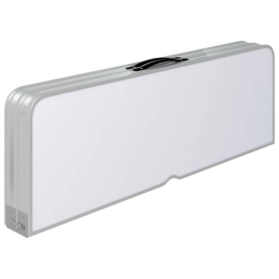 vidaXL Składany stolik turystyczny z 2 ławkami, aluminium, biały