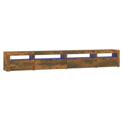 vidaXL Szafka pod TV z oświetleniem LED, przydymiony dąb, 270x35x40 cm