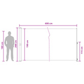 Rozkładany boczny markiz 200 x 600 cm Poliester Prostokątny