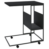 Stolik boczny na kółkach, czarny, 55x36x63,5 cm