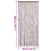 Zasłona przeciwko owadom, taupe i biel, 90x200 cm, szenil