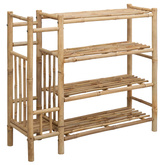 Stojak na buty z półką Naturalny 88 x 27 x 80 cm Bambus