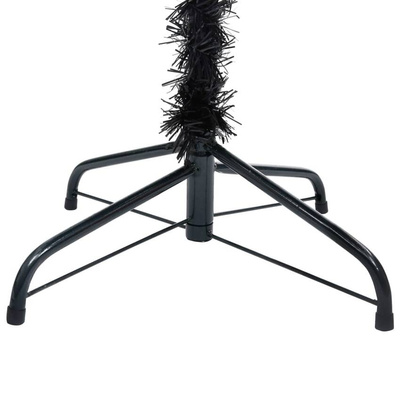 vidaXL Sztuczna choinka z lampkami i bombkami, czarna, 120 cm, PVC model standard