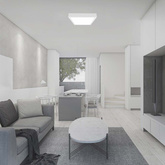 18W Plafon LED z mikrofalowym czujnikiem ruchu / Średnica: 225mm / Barwa:4000K / Klosz: Kwadratowy mleczny biała ramka / IP44