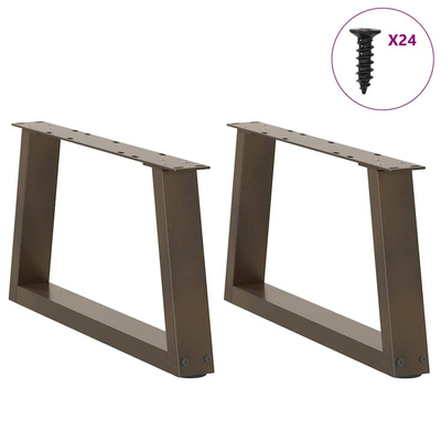Nogi do stolika kawowego w kształcie litery V 2 szt. Naturalna stal 60x(30-31,3) cm Stal