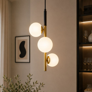 Lampa wisząca matowe złoto 3 Duo 33-01276