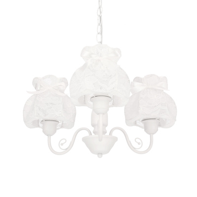 Lampa wisząca z abażurami Rossini biała potrójna do salonu E27