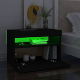 vidaXL Szafka pod TV z oświetleniem LED, czarna, 60x35x40 cm