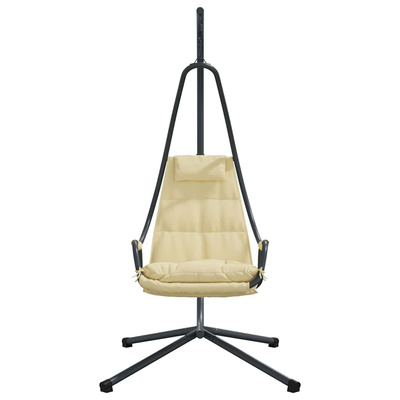 Wiszące krzesło jajo Beżowy 94 x 107 x 196,5 cm Stal