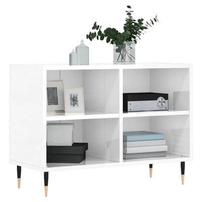 vidaXL Szafka pod TV, biała, wysoki połysk, 69,5x30x50 cm