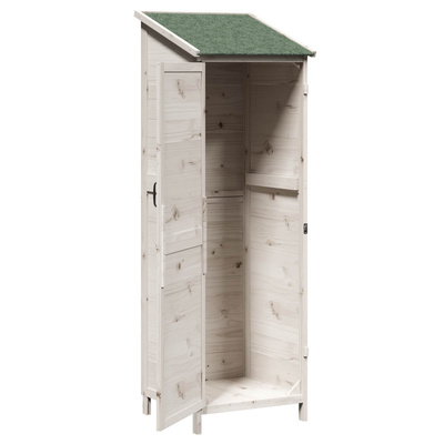 Shed ogrodowy Biały 59,5 x 56 x 176,5 cm Drewno Świerkowe