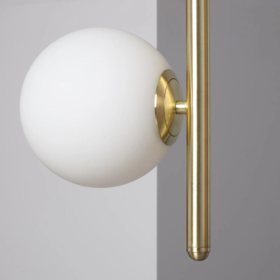 Lampa Wisząca Złota Kula Mleczna Bari 2xE27