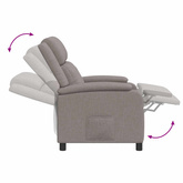 Fotel recliner Ciemnoszary tkanina