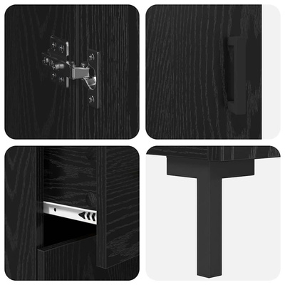 Highboard 2 szt. Czarny Dąb 69,5 x 34 x 180 cm