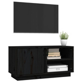 Szafka pod TV, czarna, 80x35x40,5 cm, lite drewno sosnowe vidaXL
