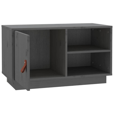 vidaXL Szafka pod TV, szara, 70x34x40 cm, lite drewno sosnowe