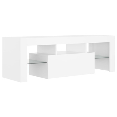 vidaXL Szafka pod TV z oświetleniem LED, biała, 120x35x40 cm