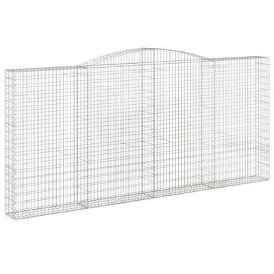 Kosze gabionowe, 4 szt, 400x30x180/200 cm, galwanizowane żelazo