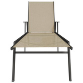 vidaXL Leżak, stal i tkanina textilene, kremowy