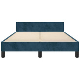 Rama łóżka z zagłówkiem, ciemnoniebieska, 120x200 cm, aksamitna vidaXL