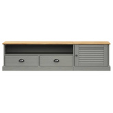 vidaXL Szafka pod TV VIGO, szara, 156x40x40 cm, lite drewno sosnowe