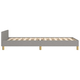 vidaXL Rama łóżka z zagłówkiem, jasnoszara, 100x200 cm, obity tkaniną model standard