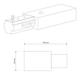 Łącznik zasilający szyny MEVA PRO Power Feeder White, biały EDO777512 EDO Solutions