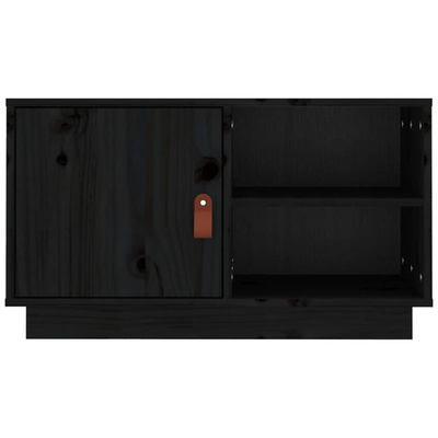 vidaXL Szafka pod TV, czarna, 70x34x40 cm, lite drewno sosnowe